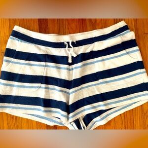 Southern Tide Nora Beach Day Blue & White Striped Lounge Shorts Size L